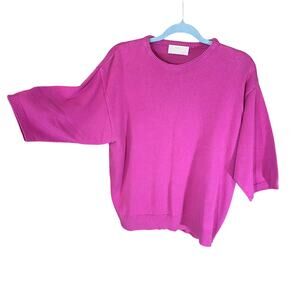 Pendleton Sophisticates Vintage Pink Short Sleeve Knit Sweater XL USA